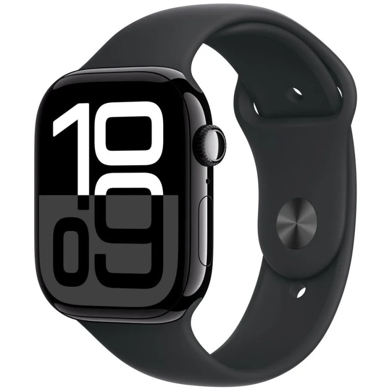 Apple Watch Series 10 GPS 46mm Caja Aluminio Negro Azabache con Correa Deportiva Negra M/L